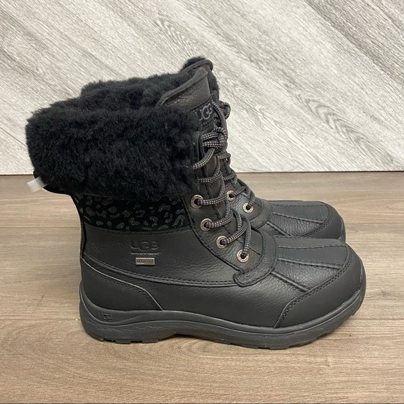 UGG | Adirondack III Snow Leopard Boots Black NEW - Picture 3 of 13